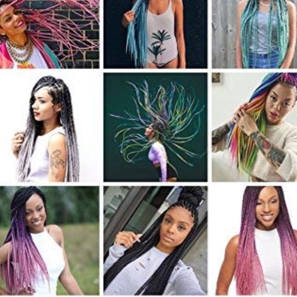 5 packs of Black Purple  blue ombré braiding *NEW* main image 7